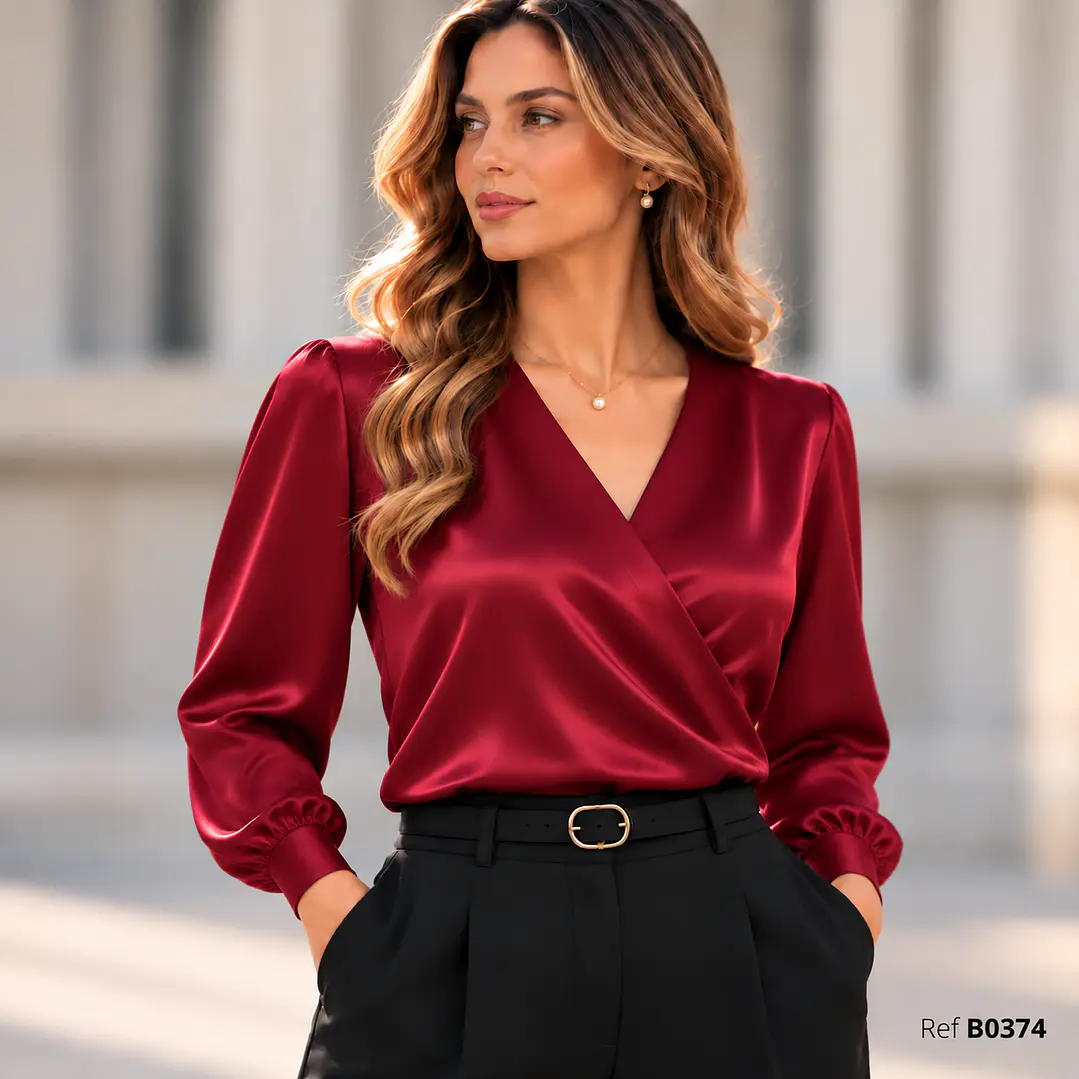 Blusa Cruzada en Satin 2
