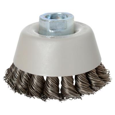 Carda de Copa 4" Alambre Trenzado Fino Eje M14 – Truper