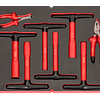 Composición de herramientas aisladas en maleta rígida 