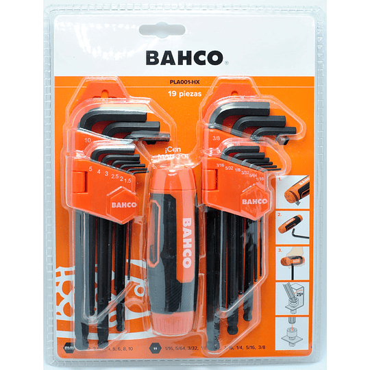 SET DE LLAVES ALLEN C/MANGO INTERCAMBIABLES BAHCO