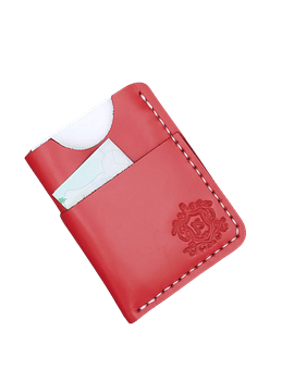 Tarjetero de 100% Cuero Premium - Rojo