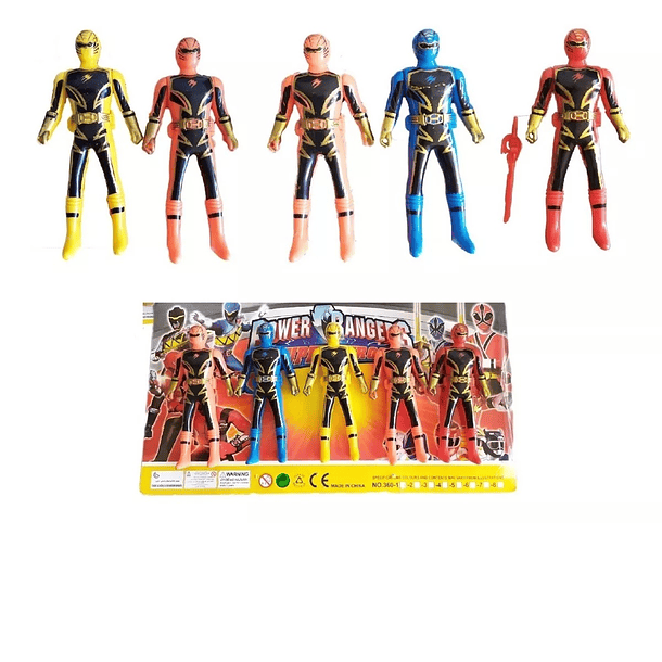 Power Rangers Figuras X5 Juguete Niños Juguetería Acartonado | eubgtz.com