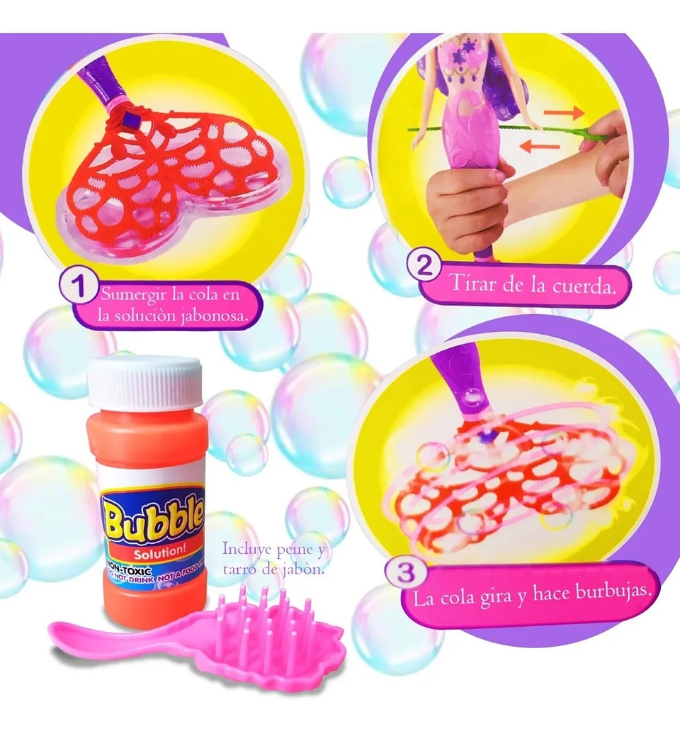 Muñeca Sirena Burbuja Juguetes Juguetería Juegos 3
