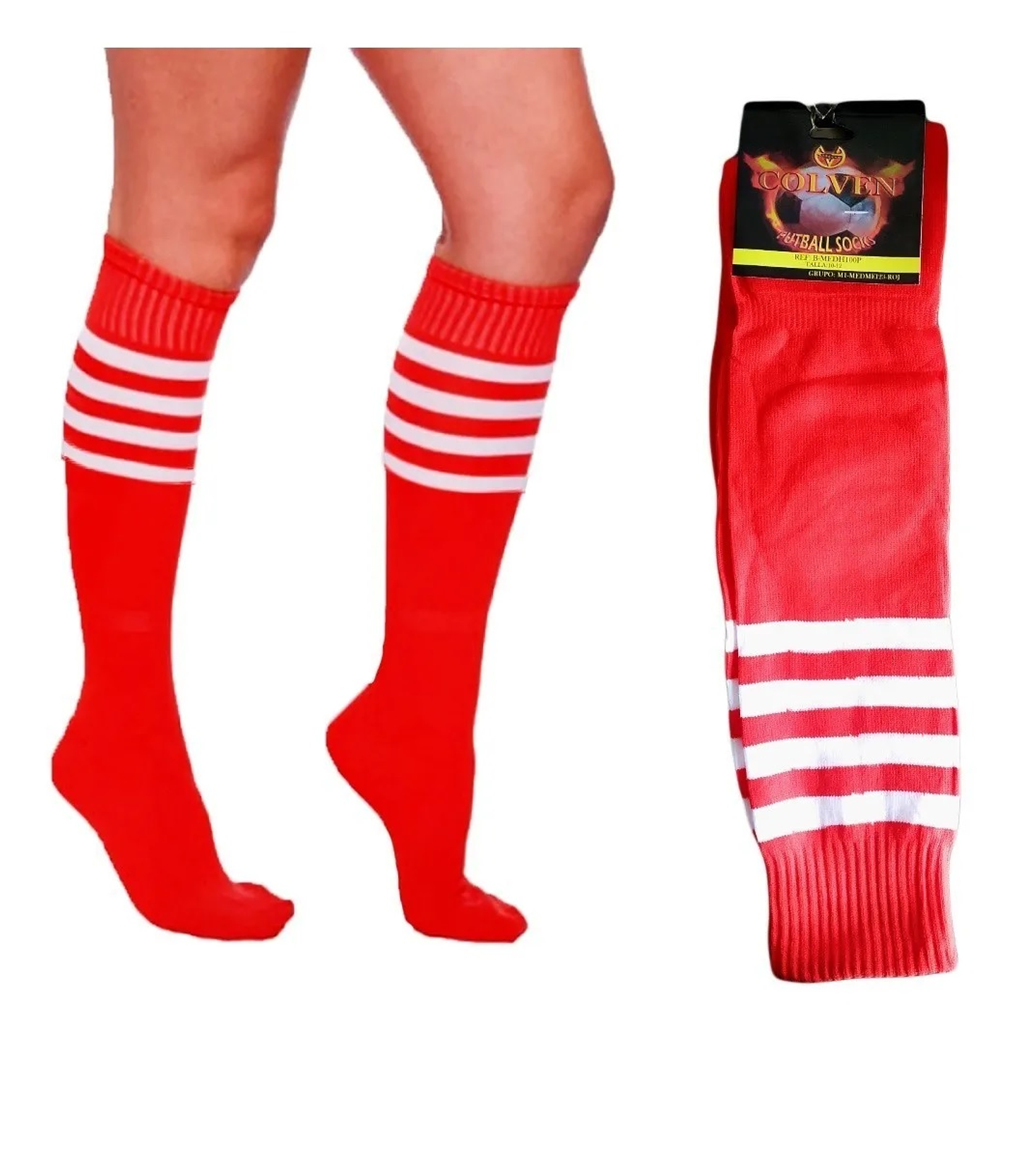 Medias Deportivas Rojas Unisex Fútbol Buena Calidad  1