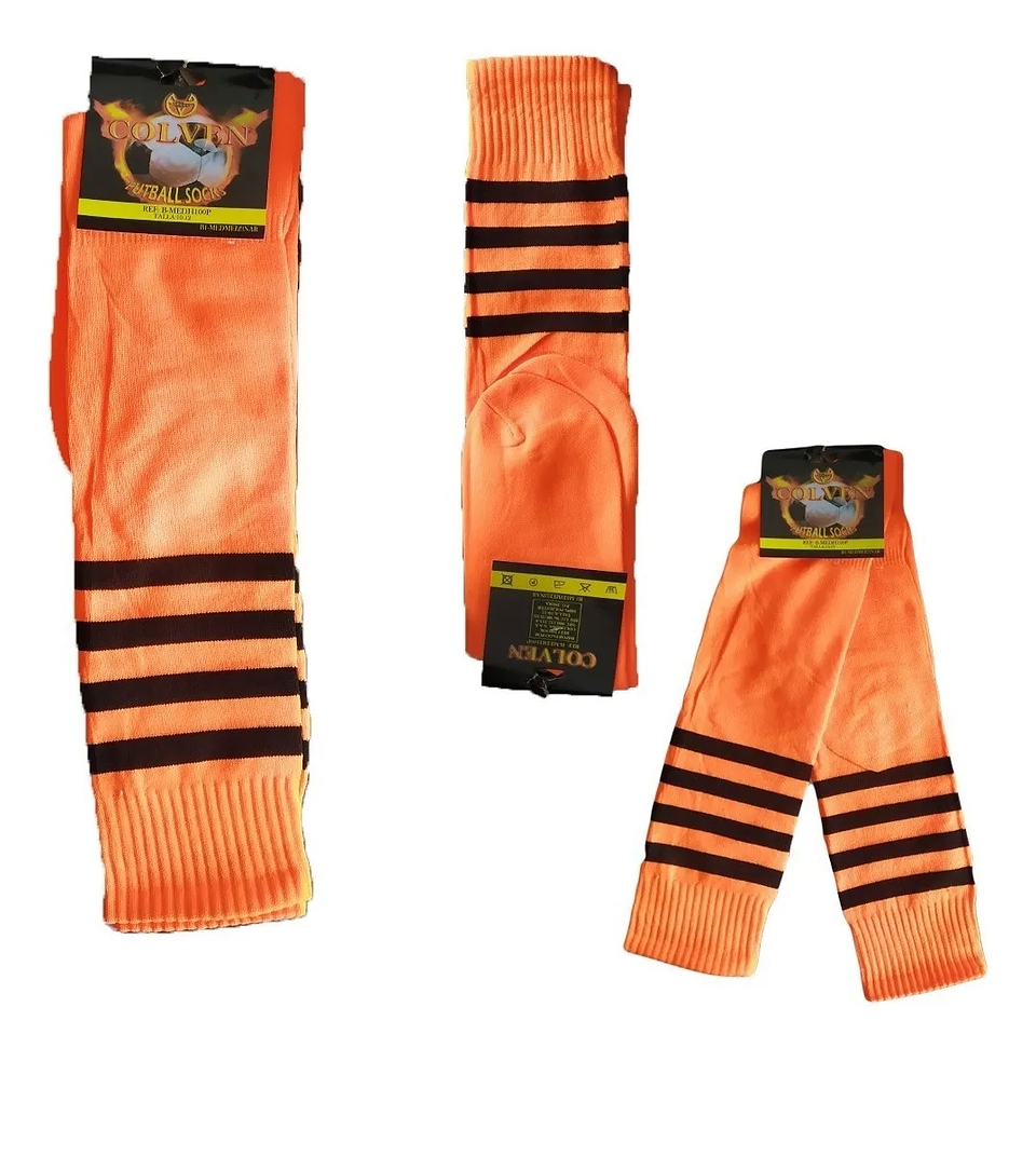 Medias Deportivas Naranjas Unisex Fútbol Calcetines Calidad 3