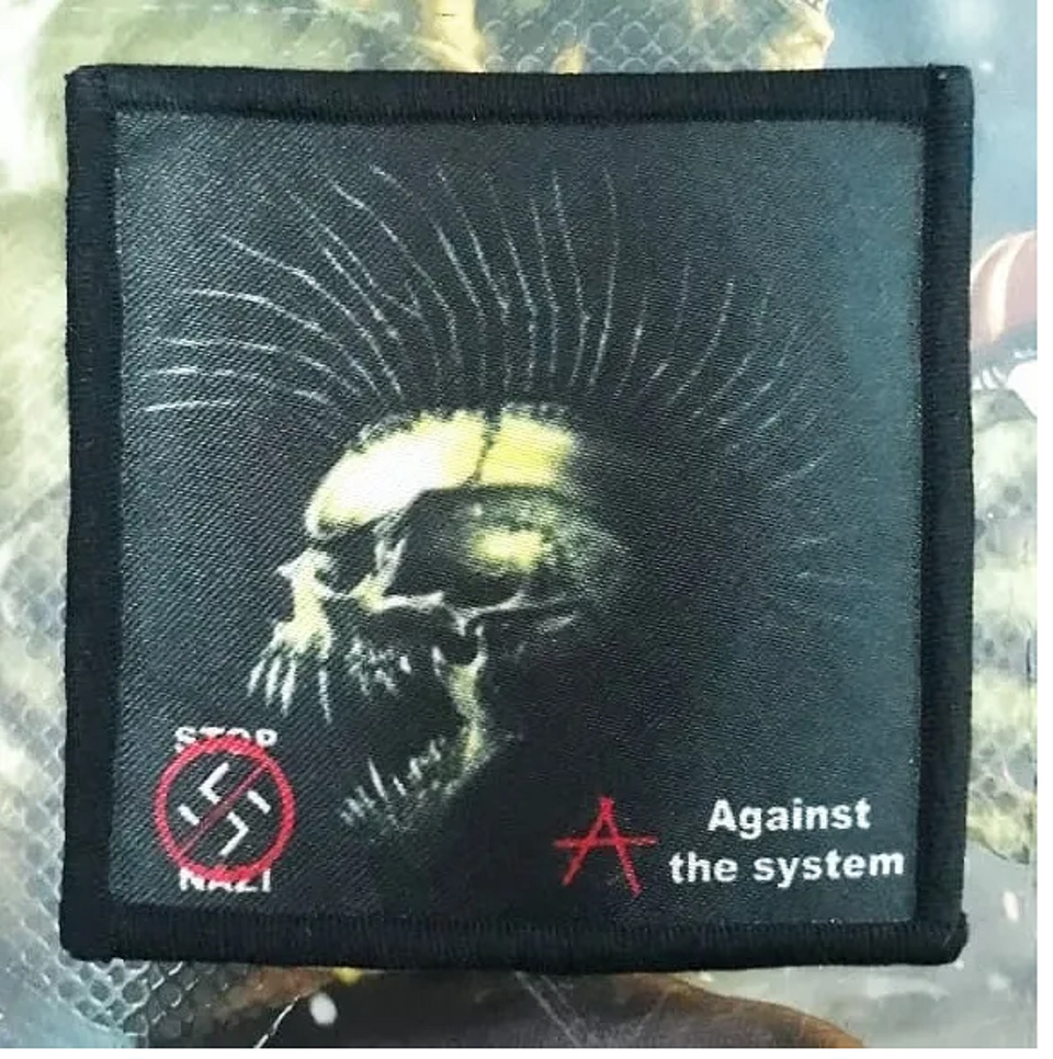 Parches Against The System Bordado 8cm Accesorio Calcomanias 2