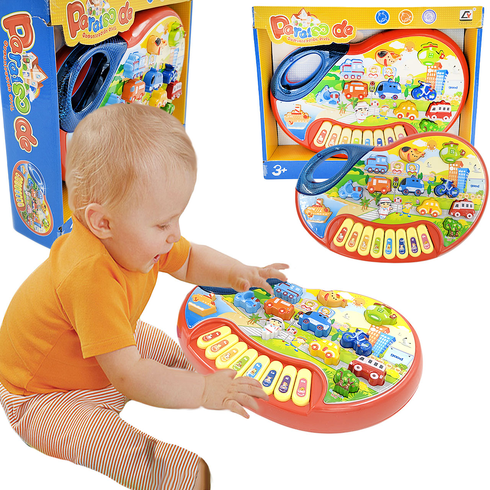 Piano bebes transportes luces y sonidos 1