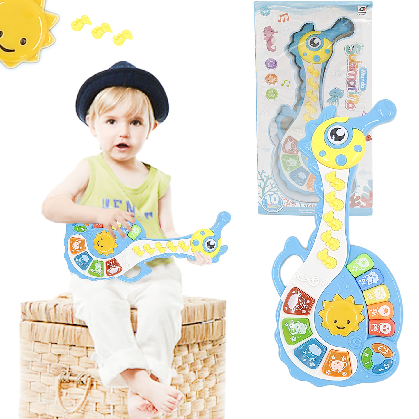 Guitarra Niño Bebé Caballo Mar Juguete Música Didáctico 3