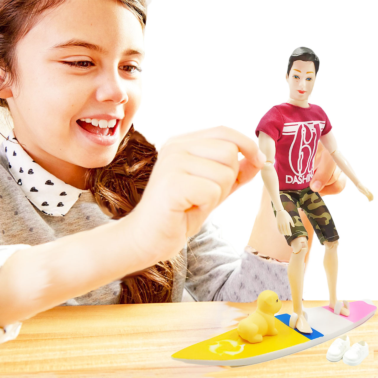 Muñeco Surfista Boy Sumer Mascota Juguete Articulado Infantil 1
