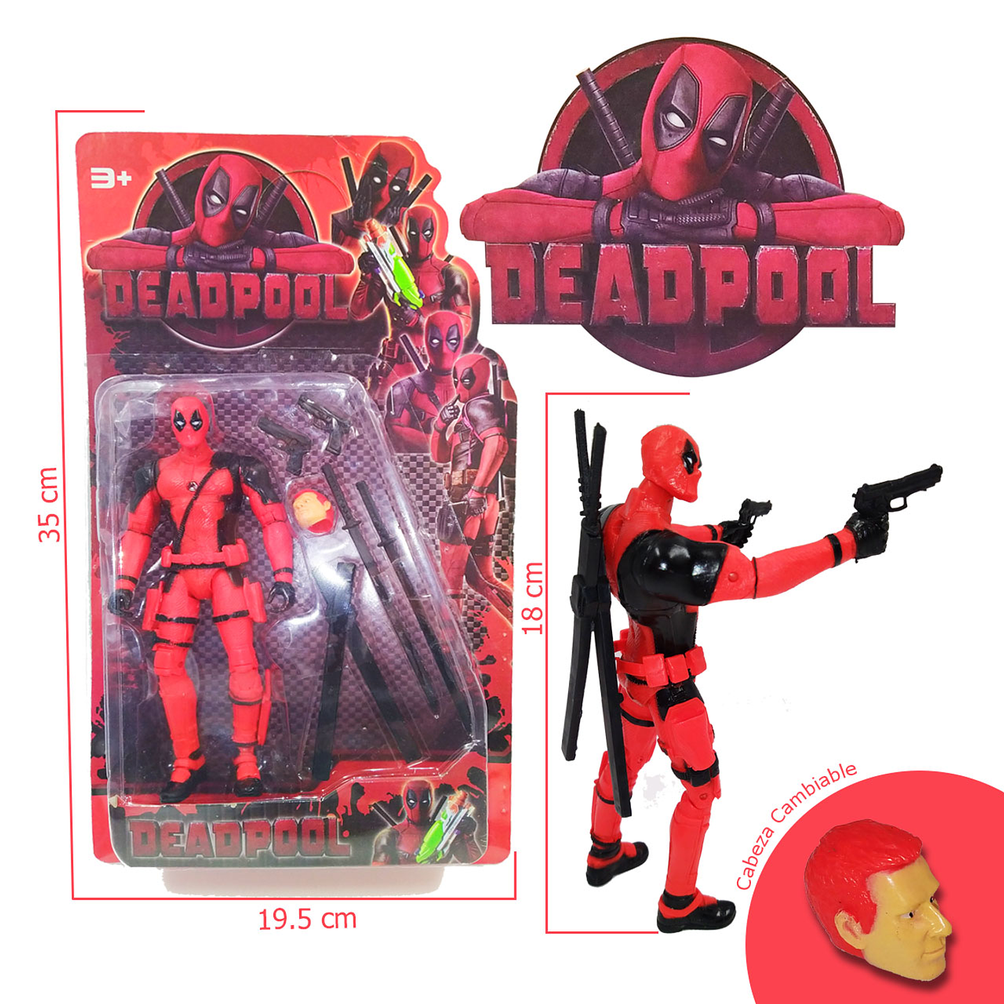 Deadpool Muñeco Juguete Figura Juguetería Didáctico Marvel  3
