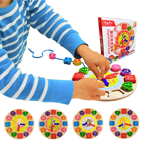 Rompecabezas Reloj Madera Juguete Aprendizaje Didáctico