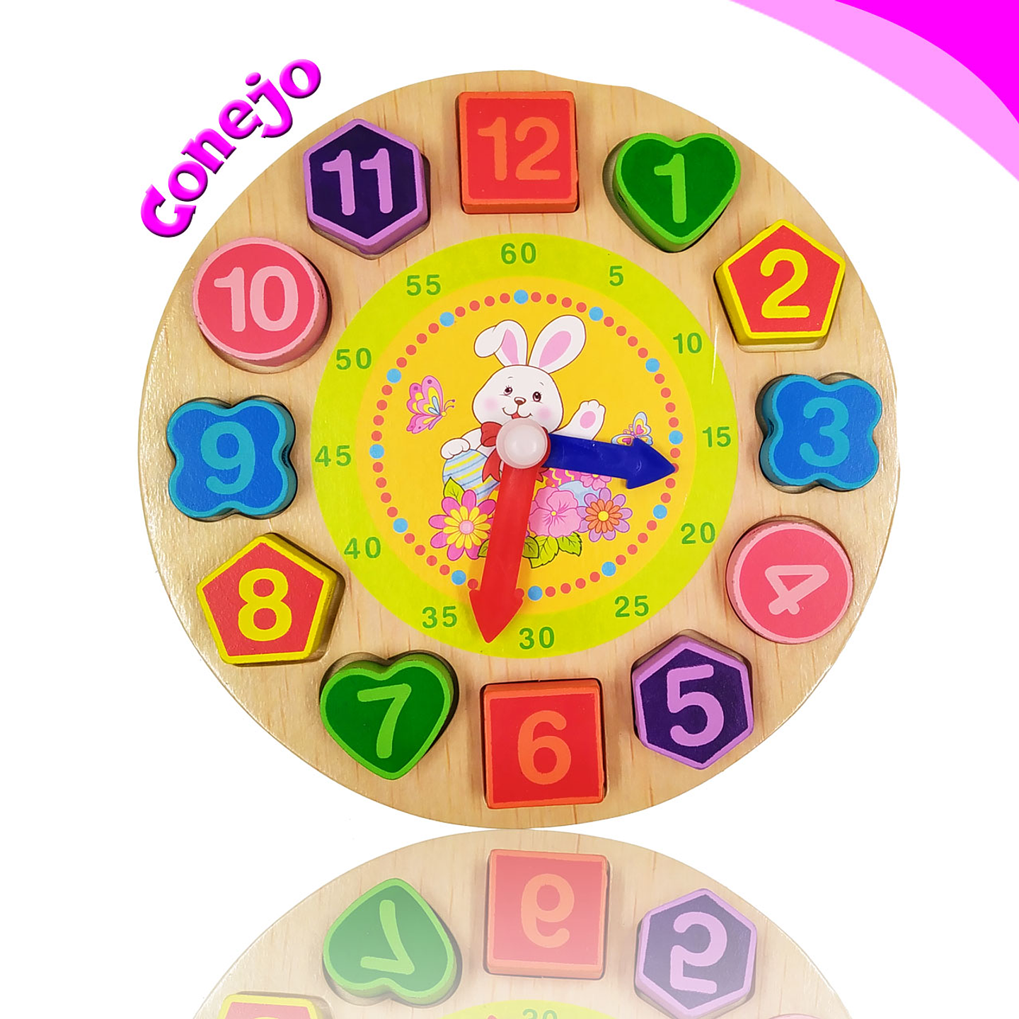 Rompecabezas Reloj Madera Juguete Aprendizaje Didáctico 4