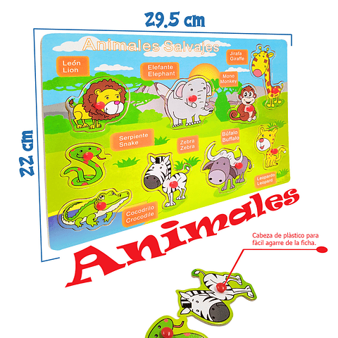 Rompecabezas Animales salvajes Aprendizaje Juguetes Juguetería Didáctico