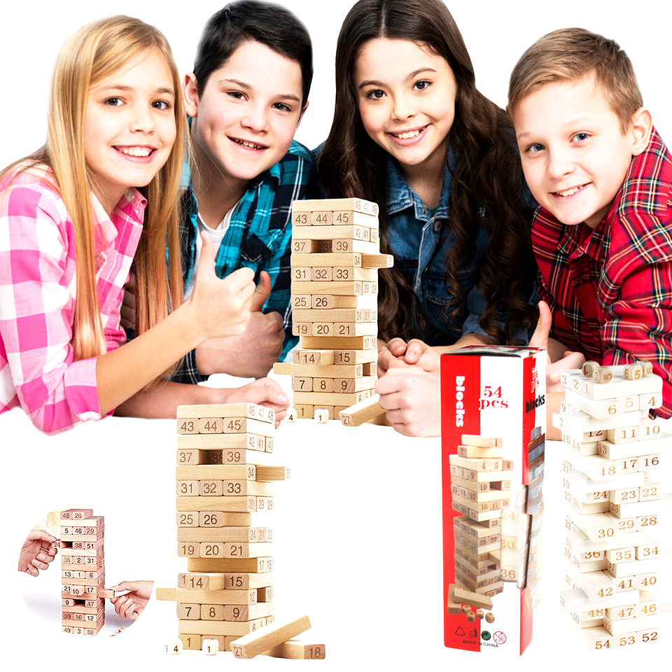 Jenga Juguete Didáctico Blocks Familia Bloques Juguetería 1