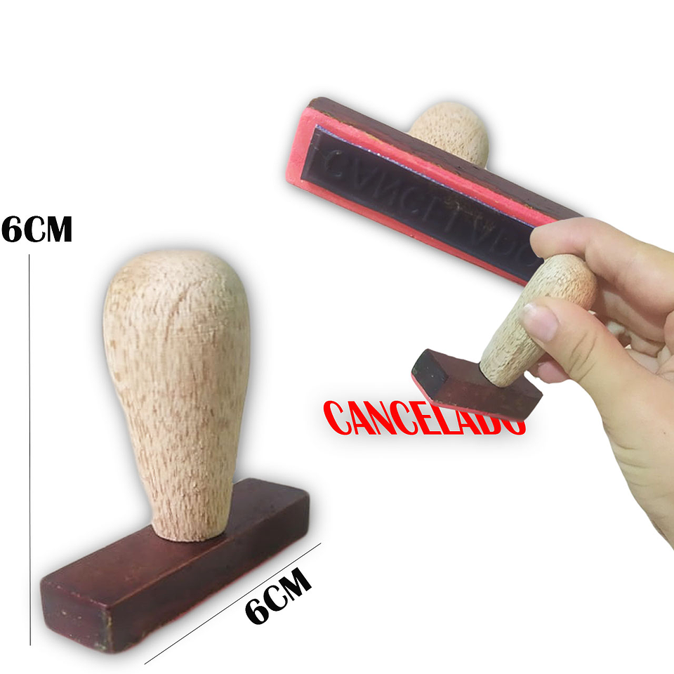 Sello Cancelado Oficina Papelería Madera pub 2