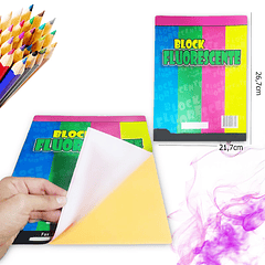 Block Iris  Fluorescente Cuaderno Colores Papeleria Escolar 