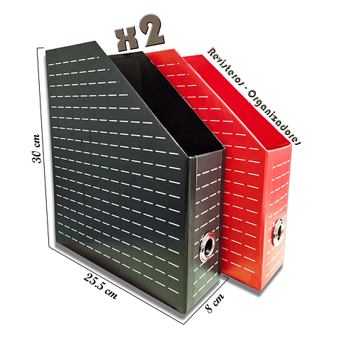 Revistero X2 Cartón Oficina Papelería Organizador