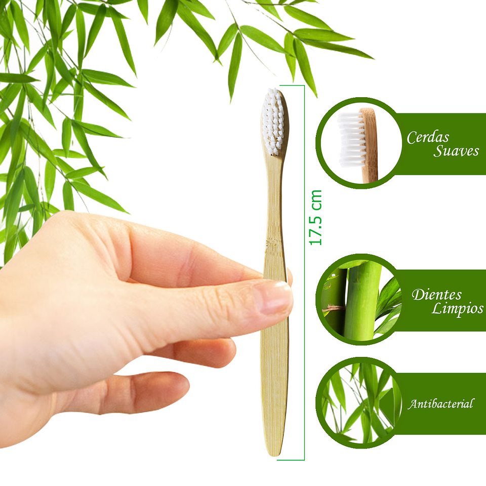 Cepillos Dientes Bamboo X6 Biodegradable Higiene Oral  4