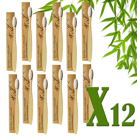 Cepillos Dientes Bamboo X12 Biodegradable Higiene Oral 