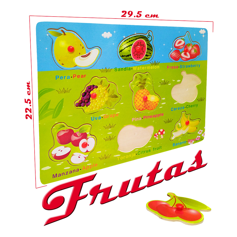 Rompecabezas Frutas Aprendizaje Juguete Juguetería Didáctico 3