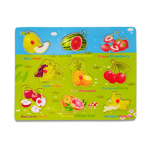 Rompecabezas Frutas Aprendizaje Juguete Juguetería Didáctico