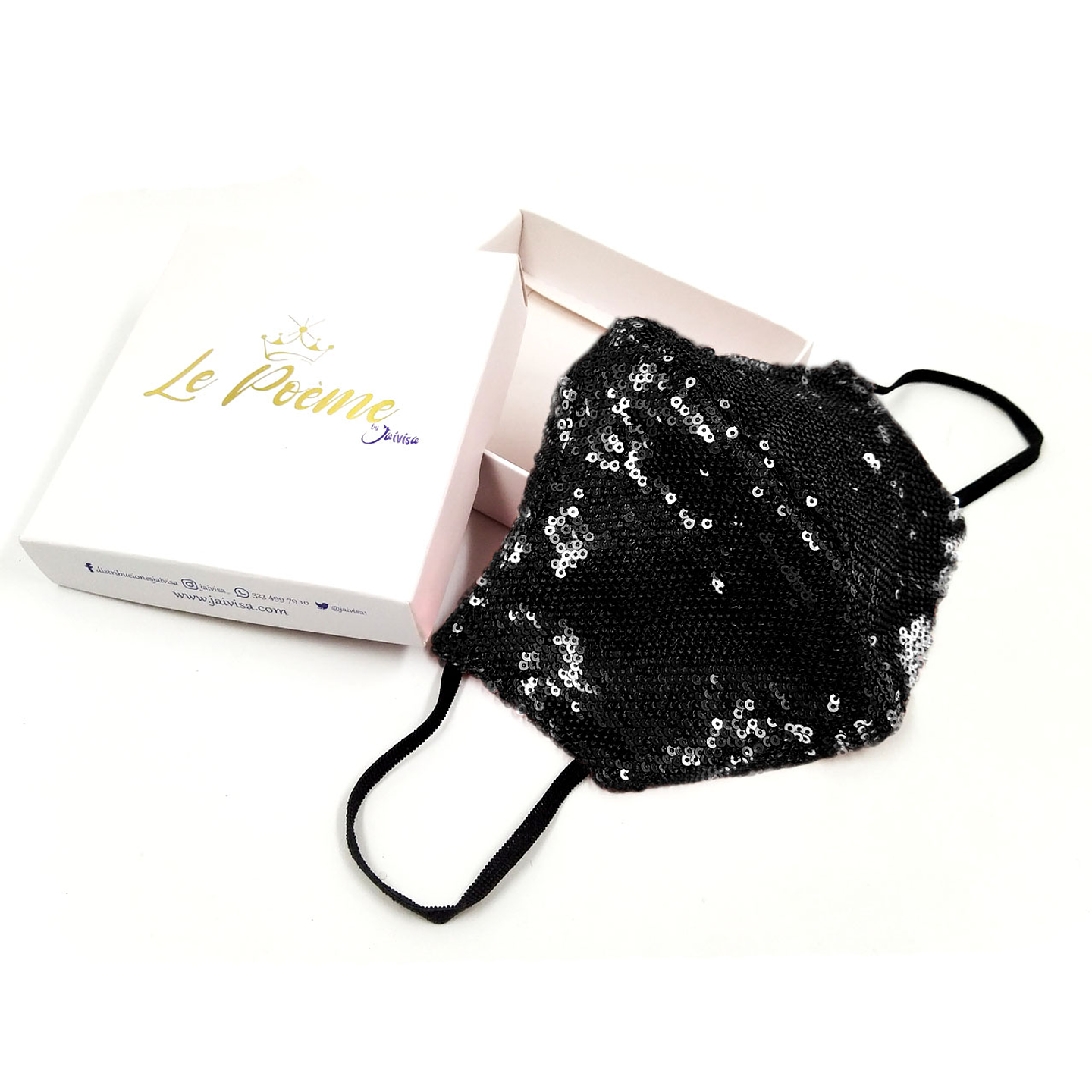 Tapabocas Diseño Lentejuelas Mujeres Cuidado y Salud 3