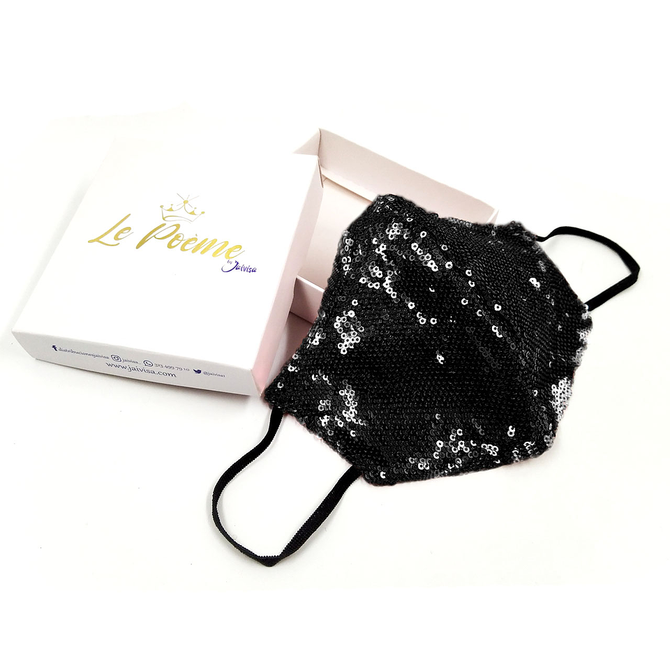 Tapabocas Diseño Lentejuelas Mujeres Cuidado y Salud 3