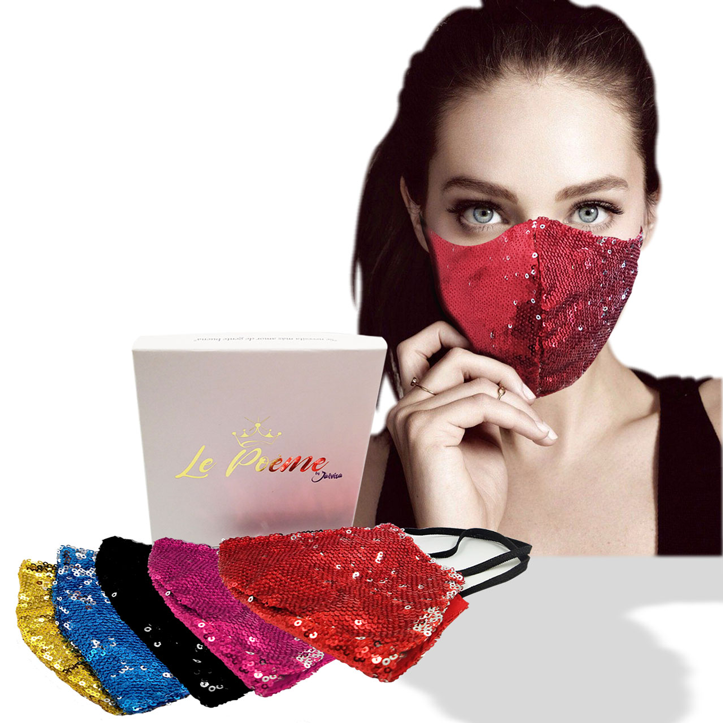 Tapabocas Diseño Lentejuelas Mujeres Cuidado y Salud 1