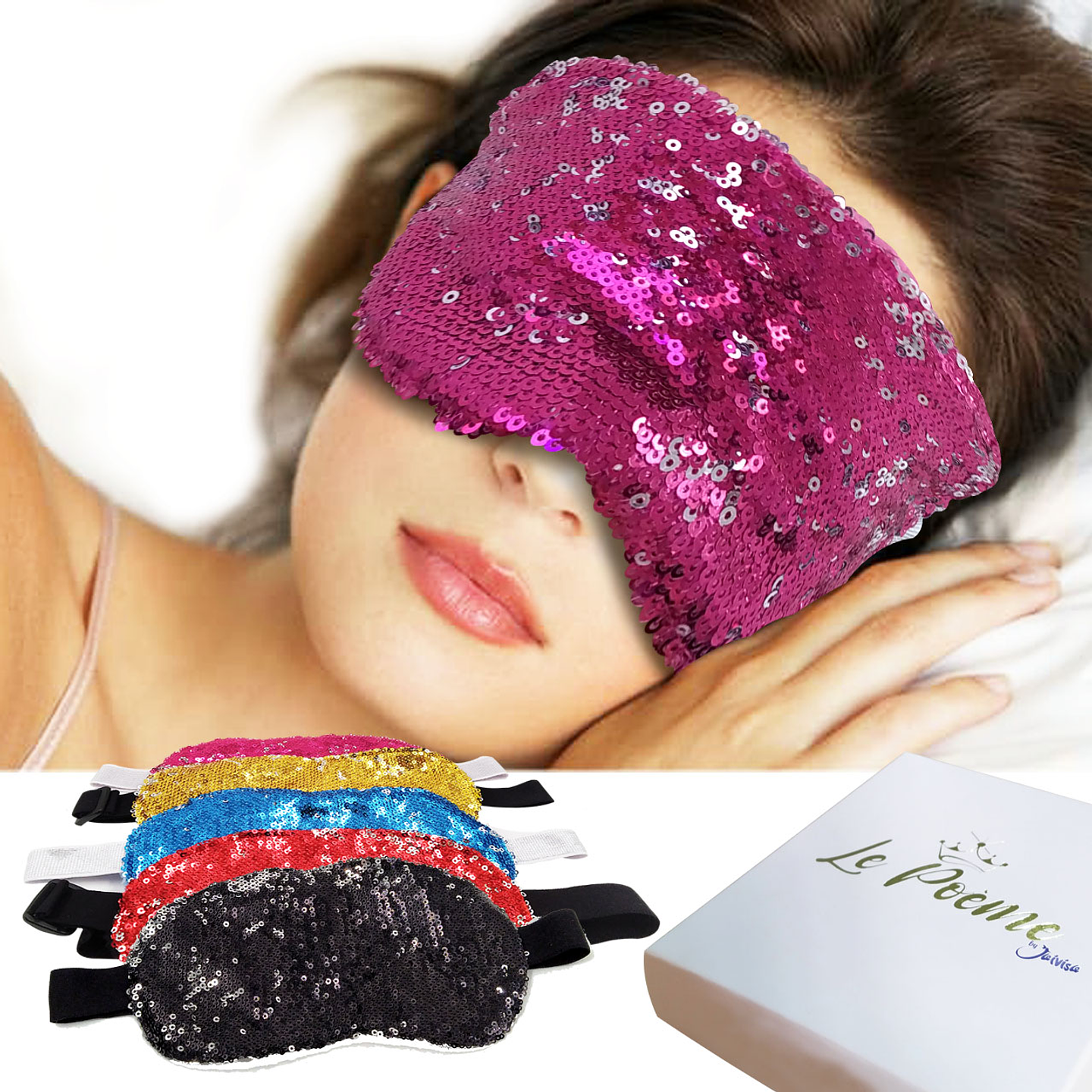 Cubre Ojos Lentejuelas Antifaz Descanso Dormir Relajante  1