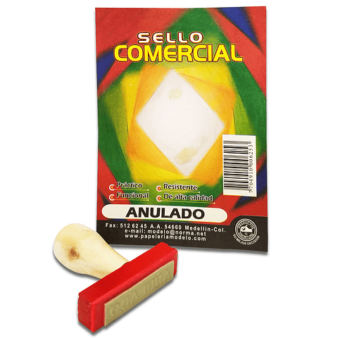 Sello Anulado Oficina Papelería Madera Trabajo Escritorio pub