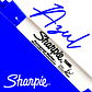 Marcador Permanente Azul Sharpie Papelería Arte Escolar - Miniatura 2