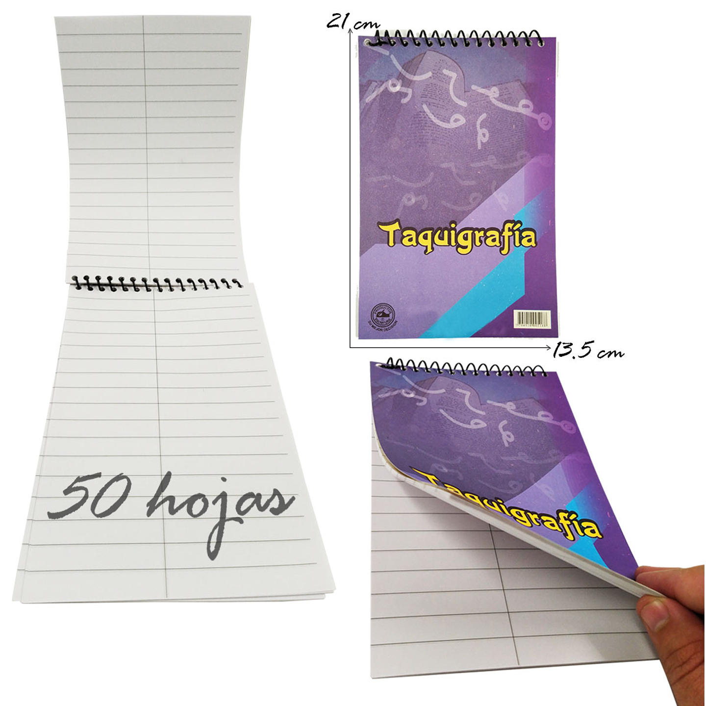 Cuaderno Taquigrafía Libreta Papelería Argollado Escolar 3