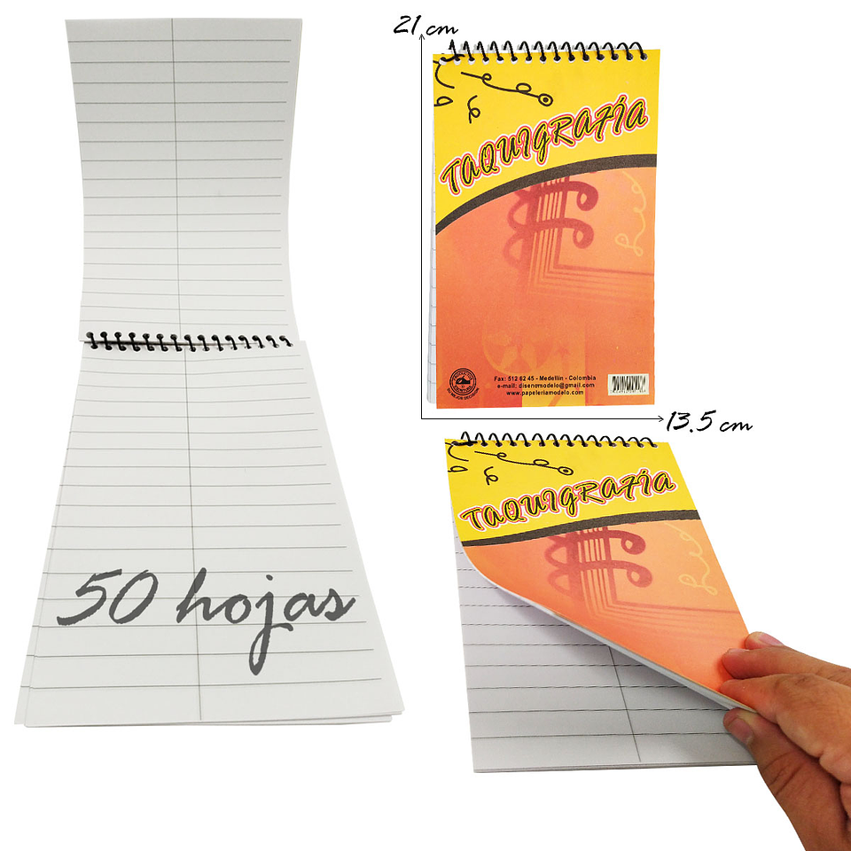 Cuaderno Taquigrafía Libreta Papelería Argollado Escolar 4