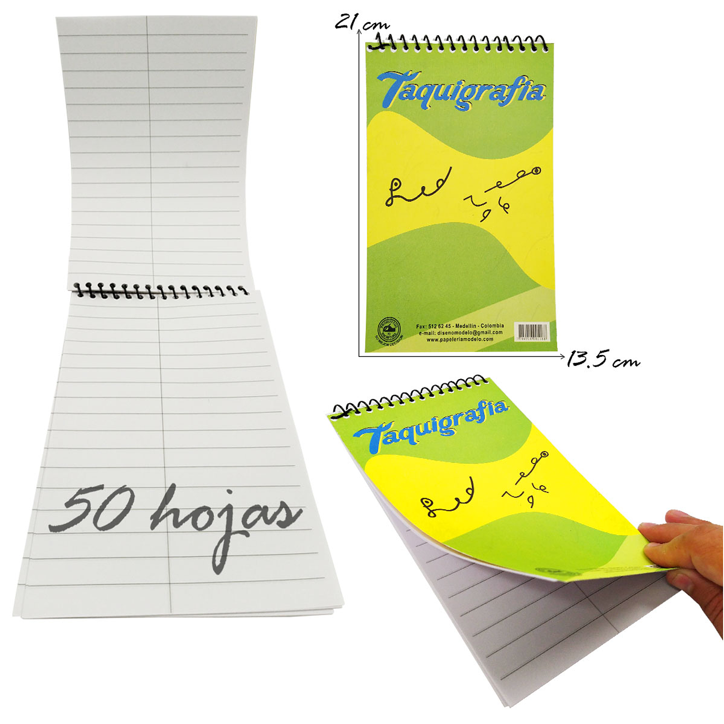 Cuaderno Taquigrafía Libreta Papelería Argollado Escolar 5
