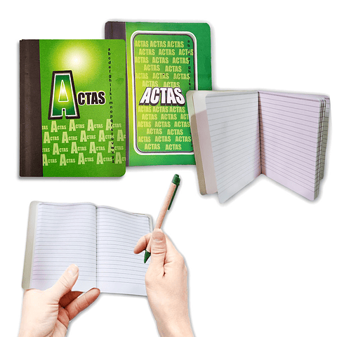 Cuaderno Actas Mini Libreta Papelería pub 