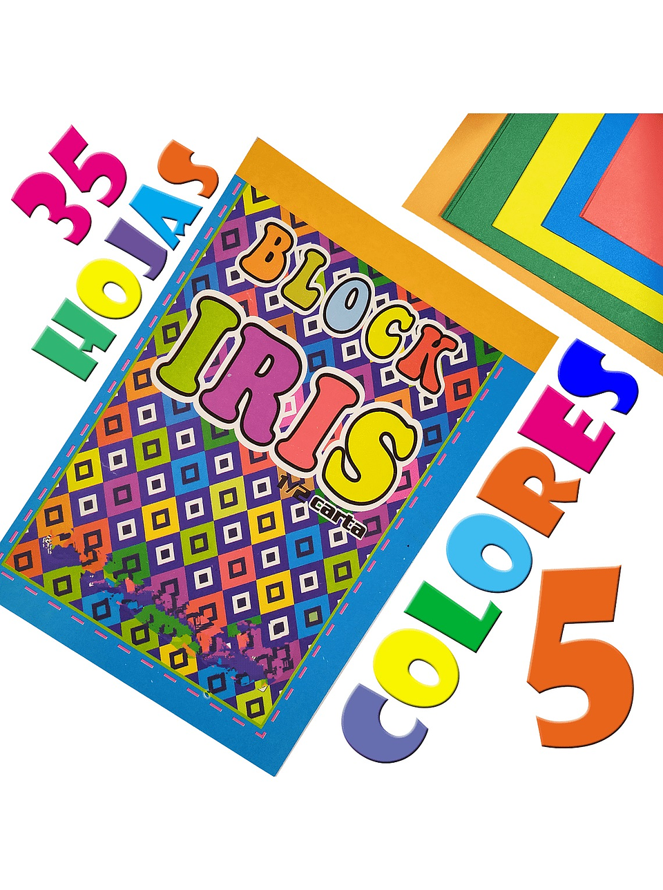 Block Iris Colores Media Carta Papelería Escolar 2