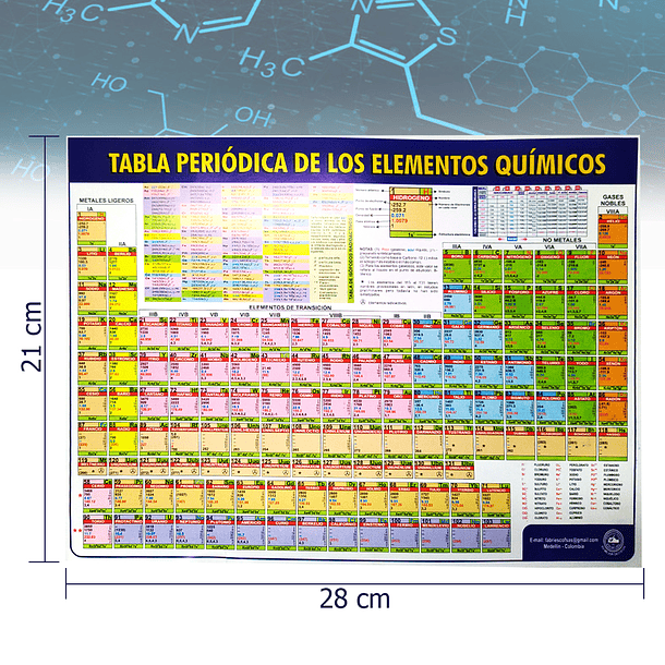 Tabla Periódica De Los Elementos Químicos Grande Papelería Escolar Aprendizaje Educación  pub 3