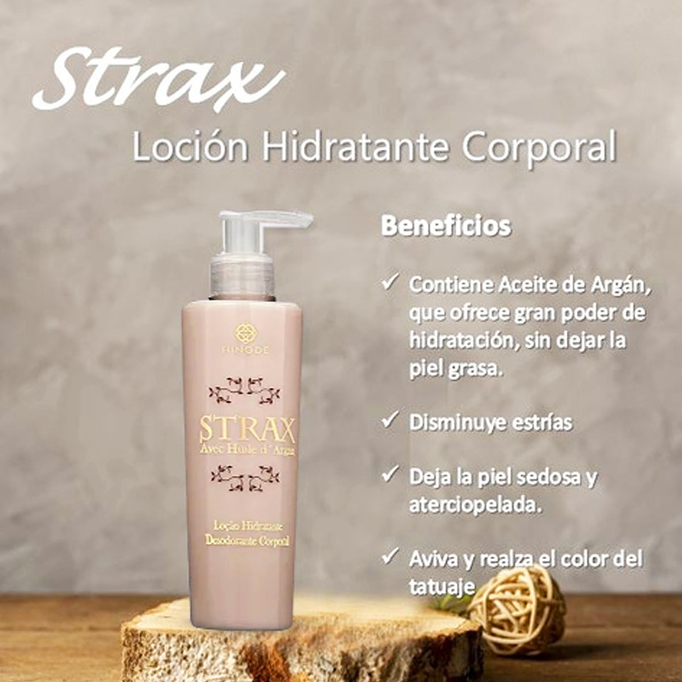 Strax Loción Hidratante Corporal Hinode HND Mujer Disminuye Estrías Argán Crema 2