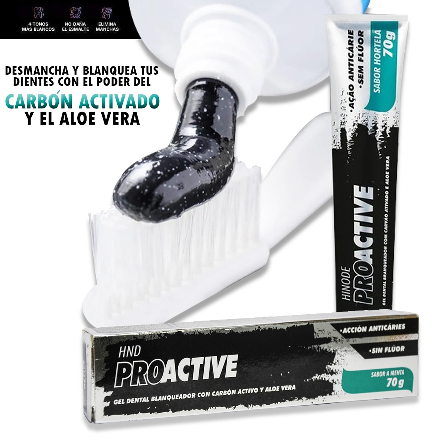 Gel Crema Dental Carbón Activado Hinode HND Cuidado Belleza 4