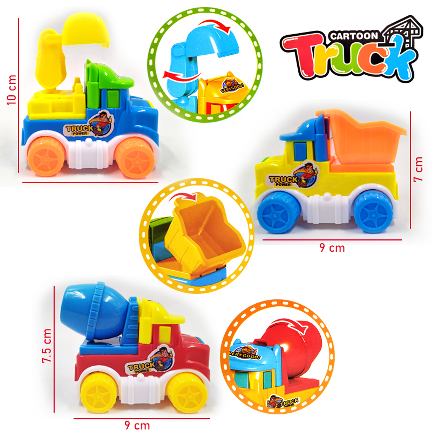 Carros Construcción set x3 Juguete Didáctico Niños Vehículos Truck 3