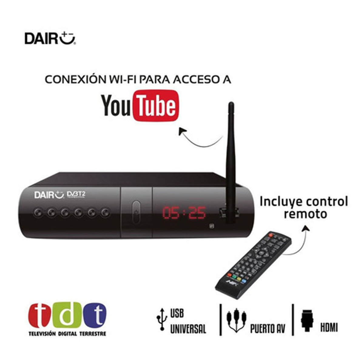 TDT Antena Decodificador Wi Fi Dair Original Televisión S...