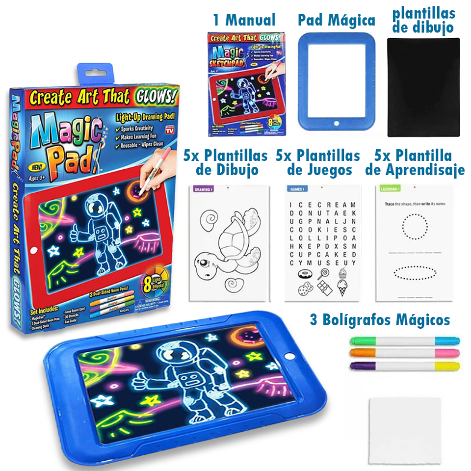 Tableta Mágica Azul Magic Pad Dibujo Juguete Didáctico 3