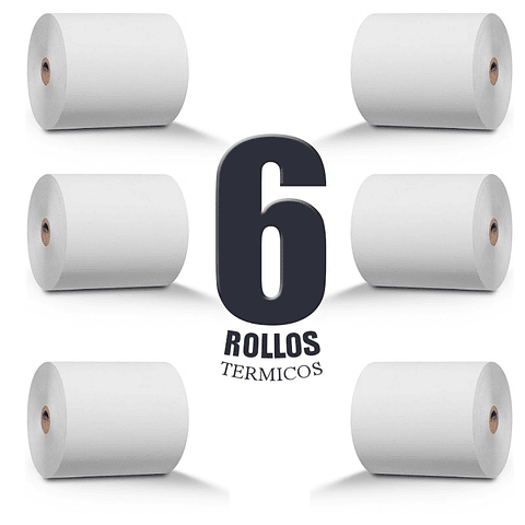 Rollos Térmicos 6 Unidades Impresiones 80x60mm Rollo Papelería Oficina