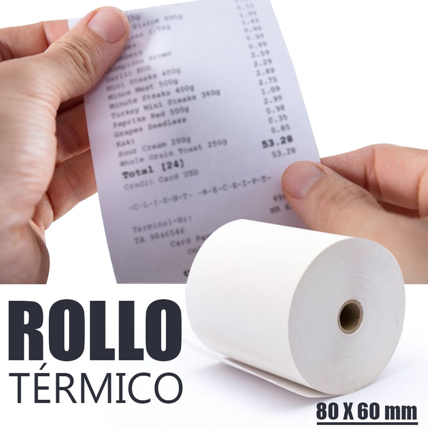 Rollos Térmicos 6 Unidades Impresiones 80x60mm Rollo Papelería Oficina 3
