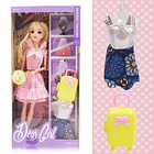 Muñeca Articulada Vestido Rosa Dear Girl Juguete Niñas 2