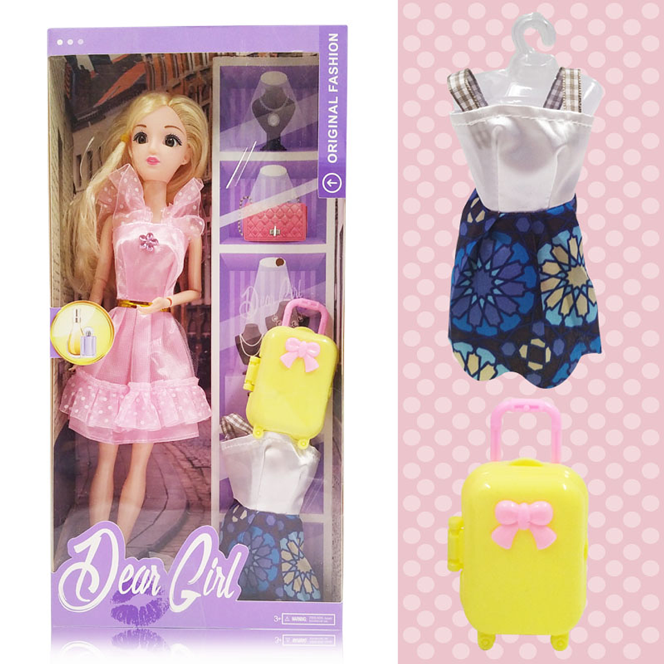 Muñeca Articulada Vestido Rosa Dear Girl Juguete Niñas 2