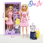 Muñeca Articulada Vestido Rosa Dear Girl Juguete Niñas - Miniatura 3