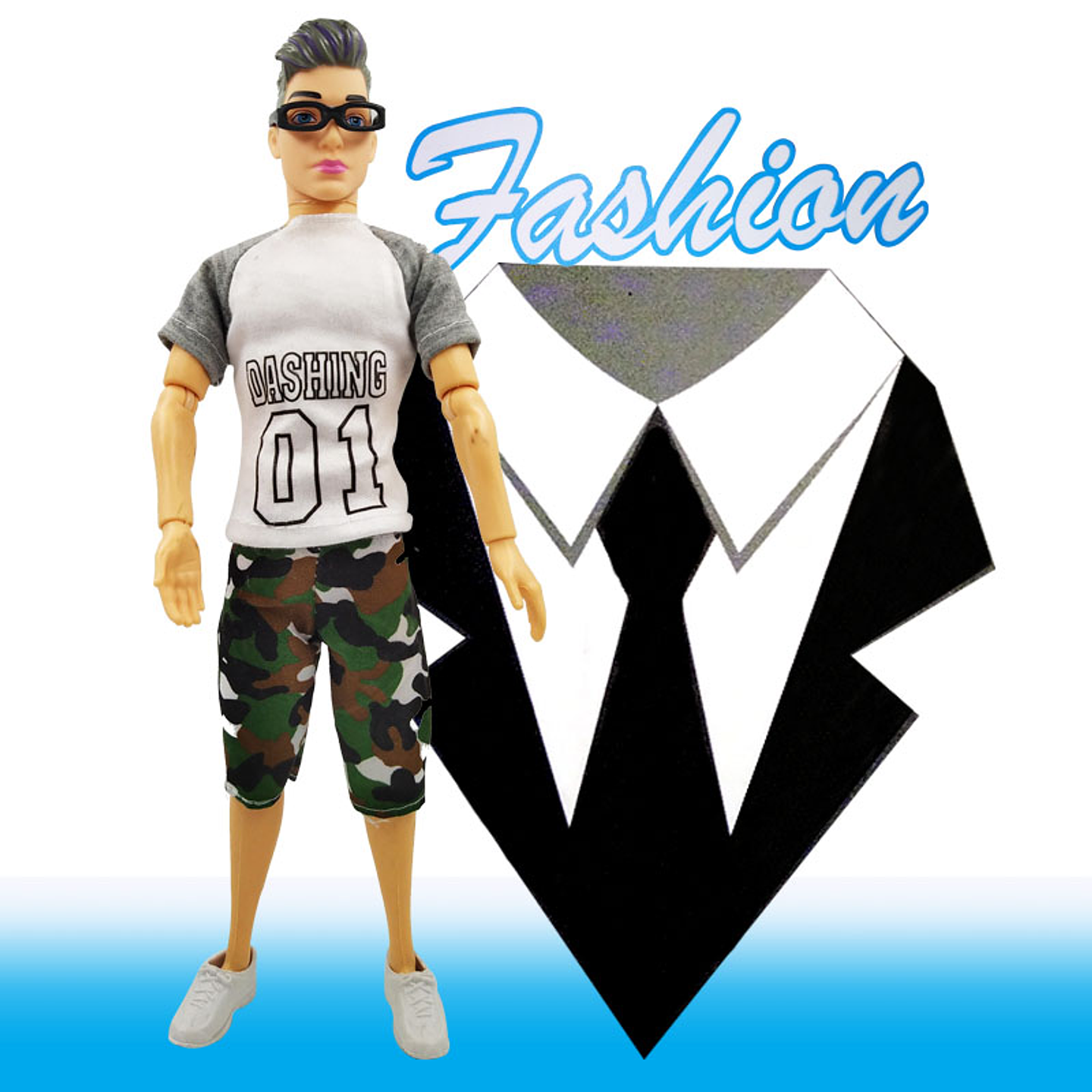 Muñeco Figura Fashion Style 2 Gafas Personaje Juguete 1