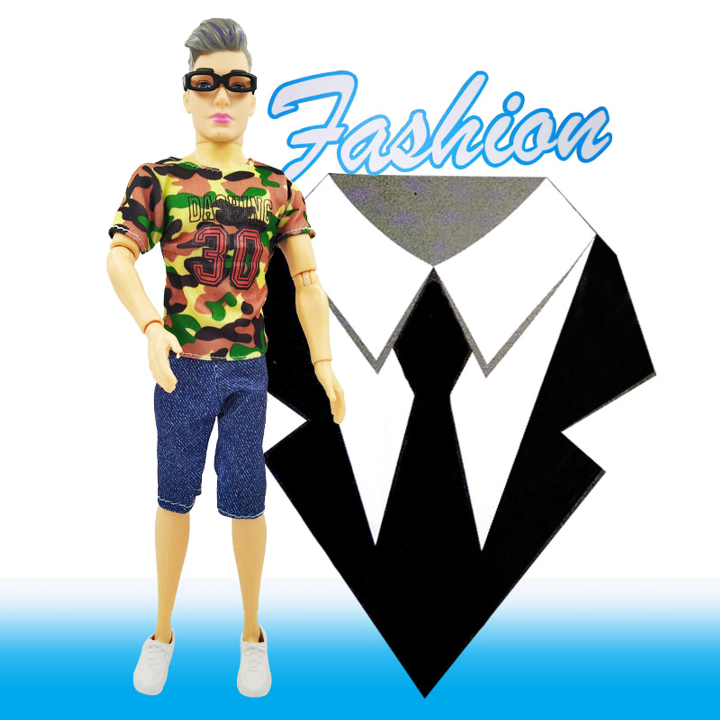 Muñeco Figura Fashion Style 4 Gafas Personaje Juguete 1