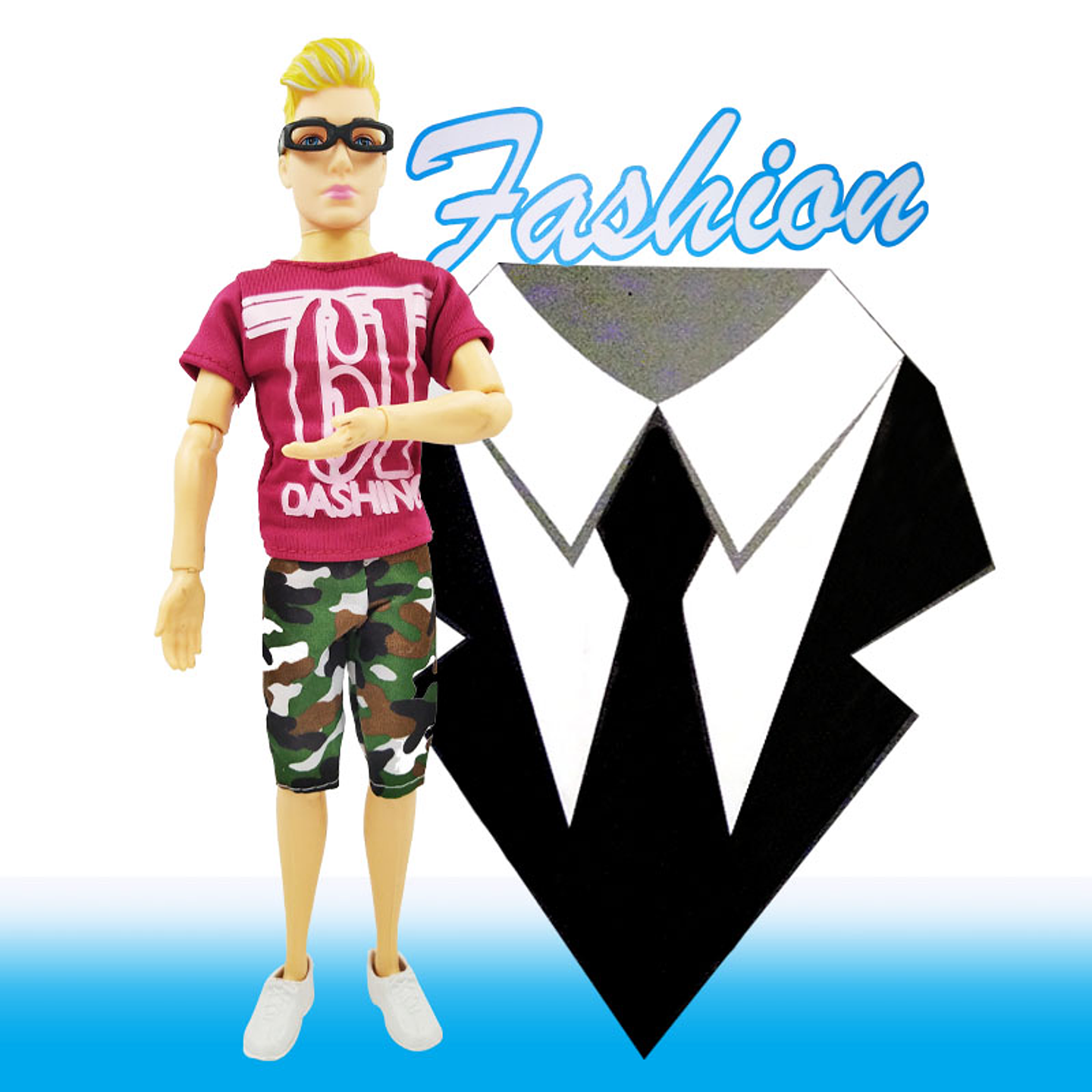 Muñeco Figura Fashion Style 9 Gafas Personaje Juguete 1